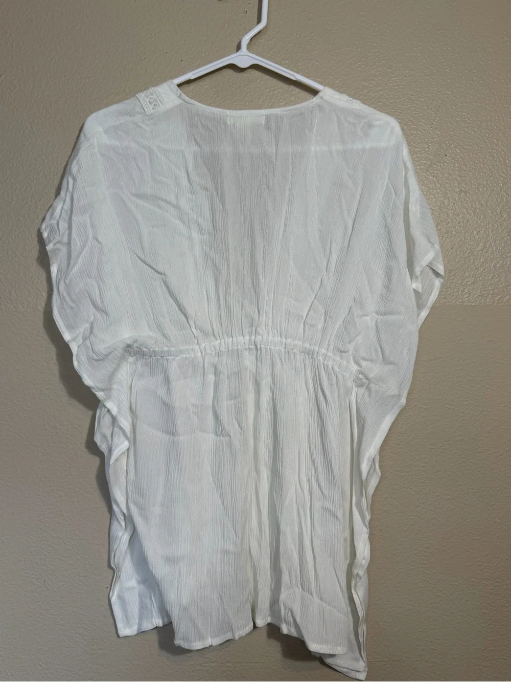 GB Girls White Lightweight Lace-Trim Kimono Cover-Up large